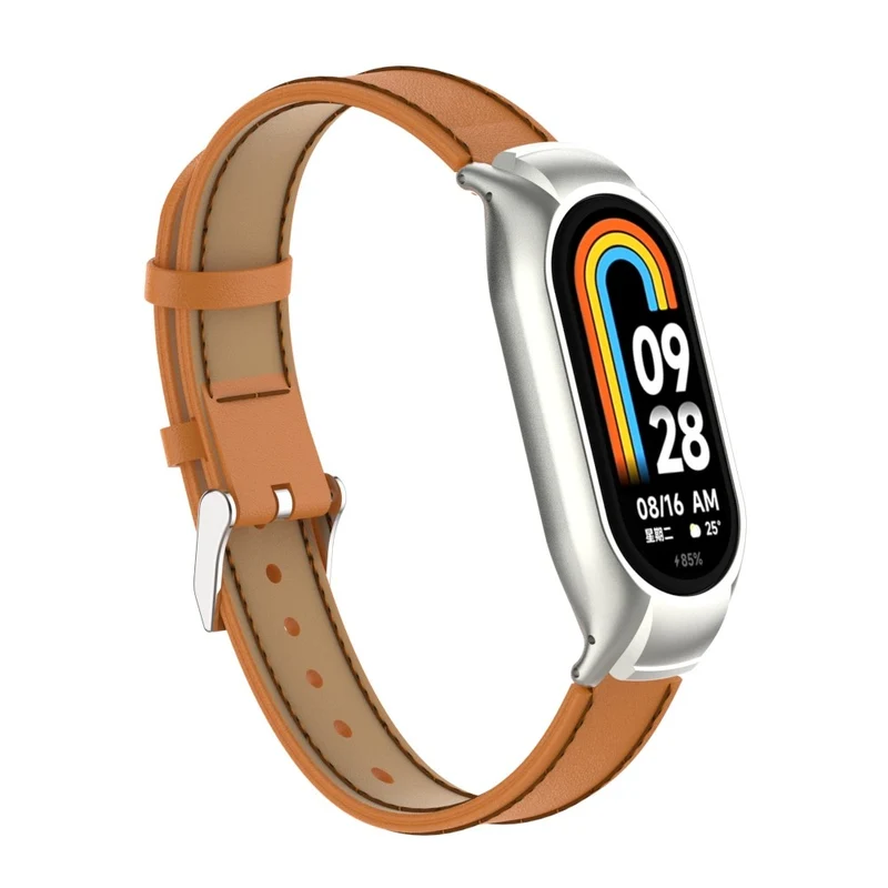 Großartig Xiaomi Smart Band 8 Metall und Kunstleder Hülle