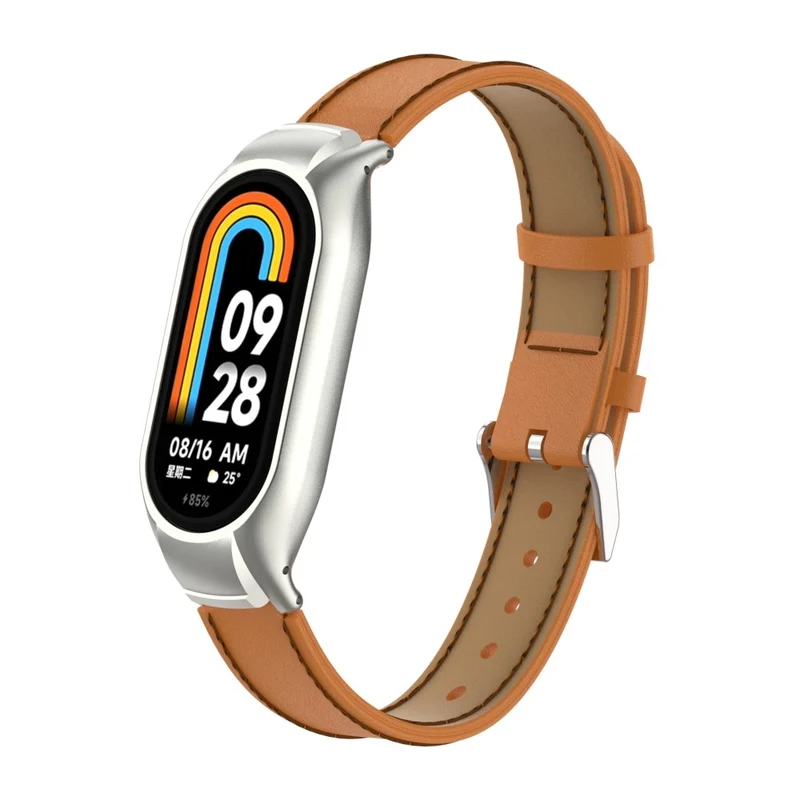 Großartig Xiaomi Smart Band 8 Metall und Kunstleder Hülle