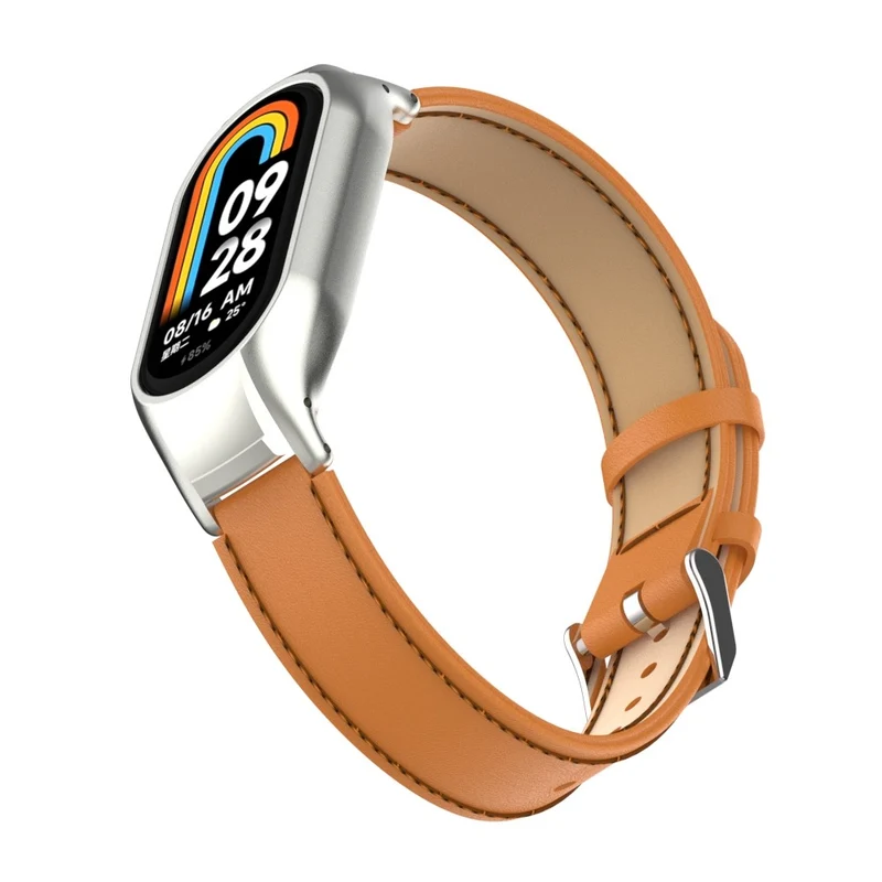 Großartig Xiaomi Smart Band 8 Metall und Kunstleder Hülle