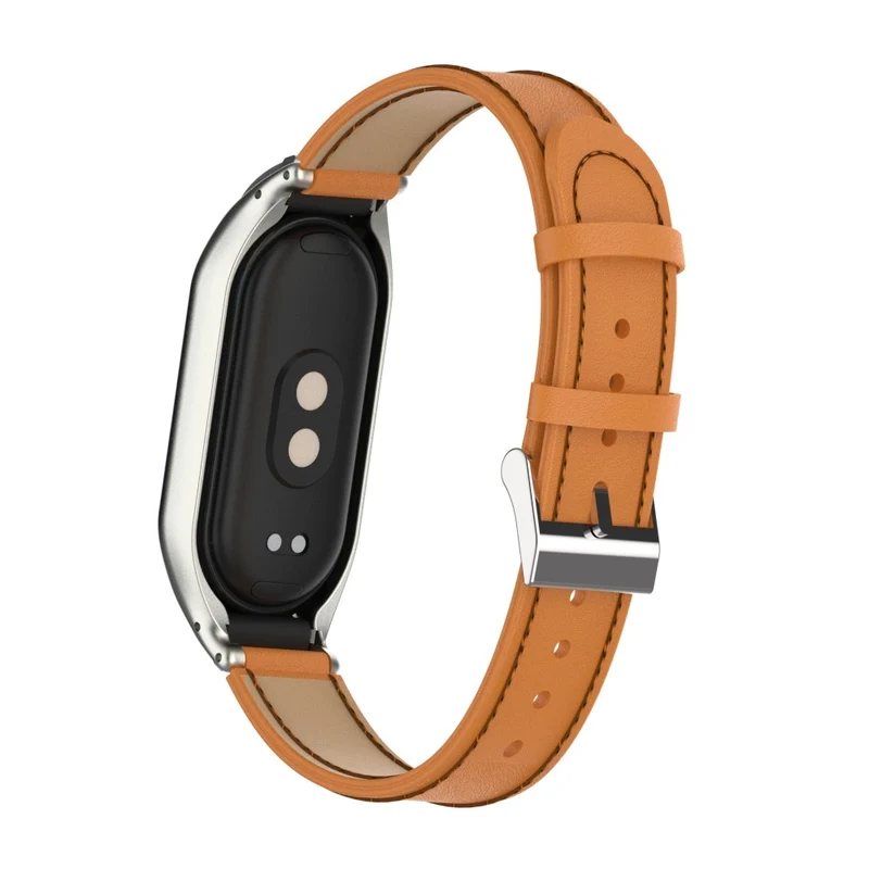 Großartig Xiaomi Smart Band 8 Metall und Kunstleder Hülle
