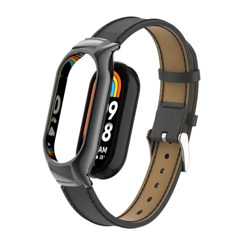 Großartig Xiaomi Smart Band 8 Metall und Kunstleder Hülle