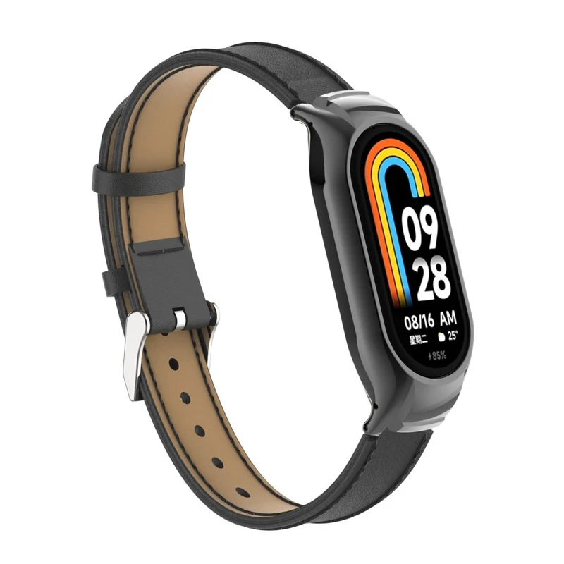 Großartig Xiaomi Smart Band 8 Metall und Kunstleder Hülle