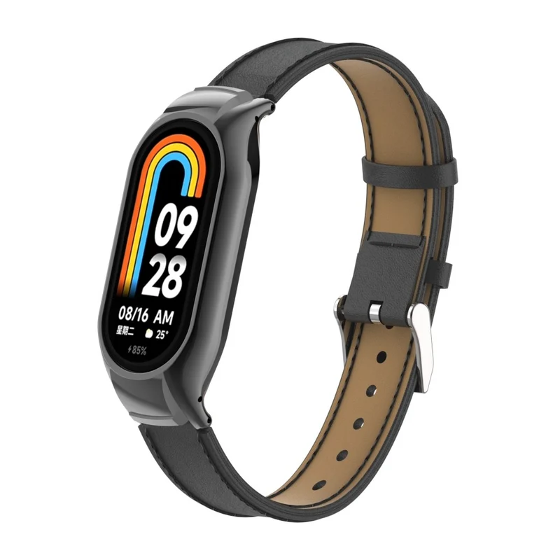 Großartig Xiaomi Smart Band 8 Metall und Kunstleder Hülle