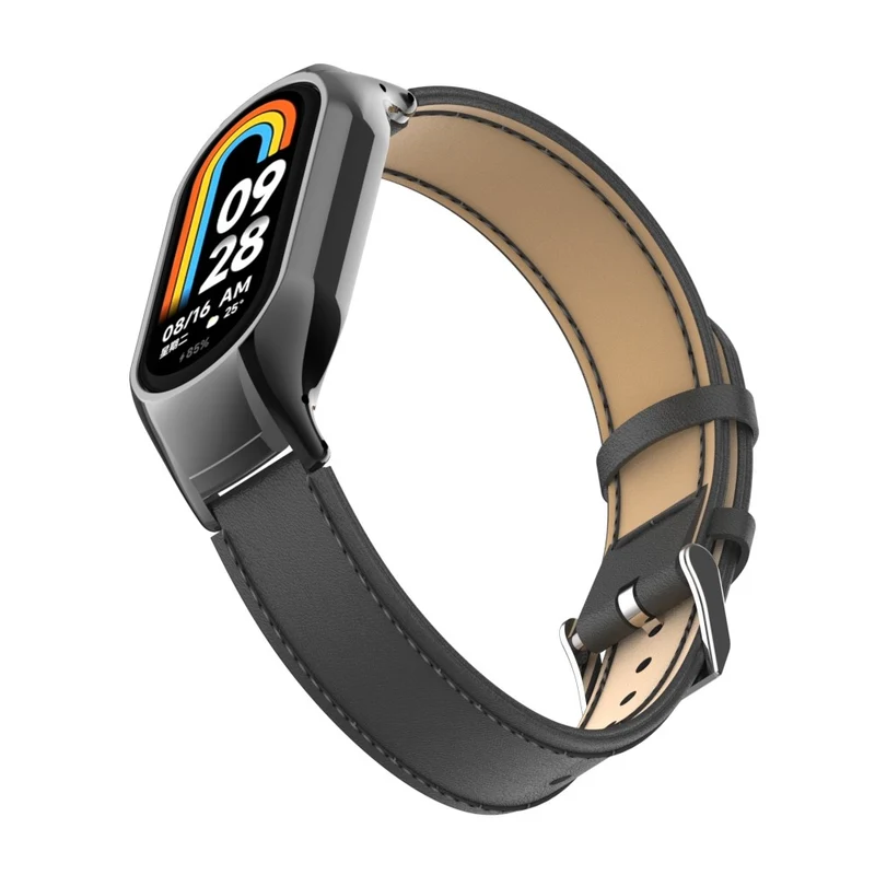 Großartig Xiaomi Smart Band 8 Metall und Kunstleder Hülle