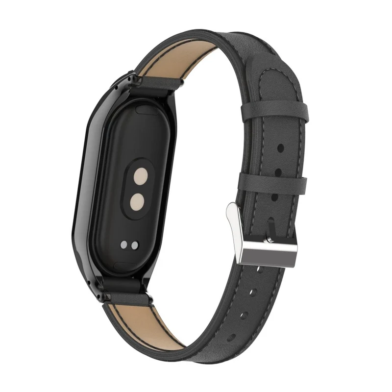 Großartig Xiaomi Smart Band 8 Metall und Kunstleder Hülle