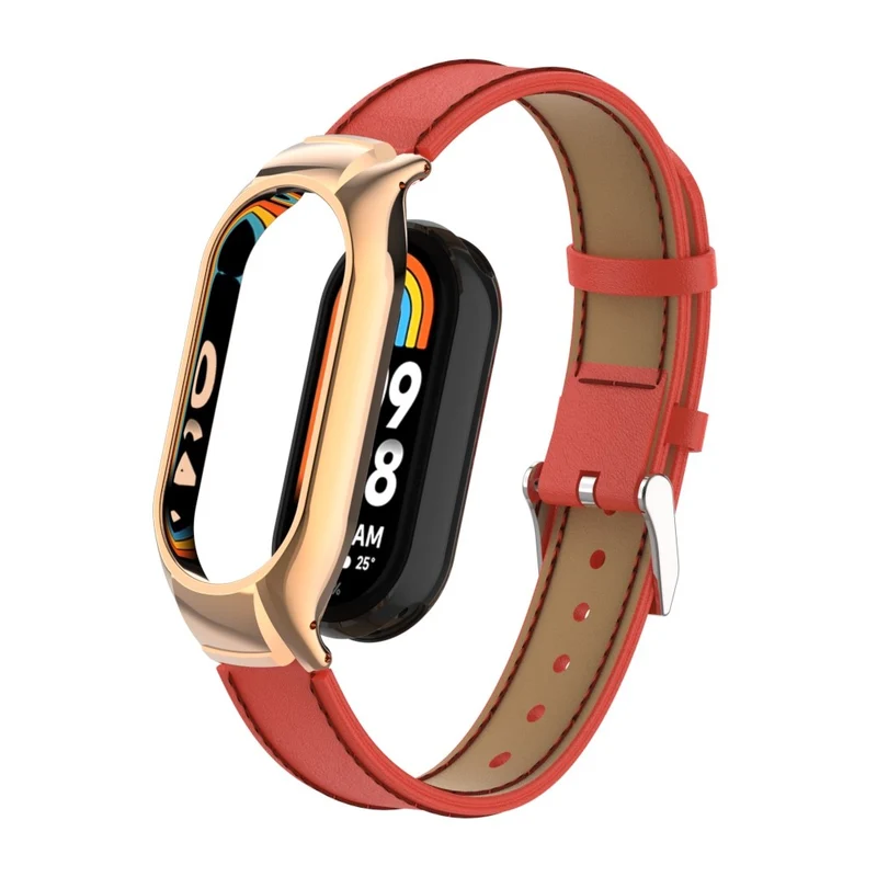 Großartig Xiaomi Smart Band 8 Metall und Kunstleder Hülle