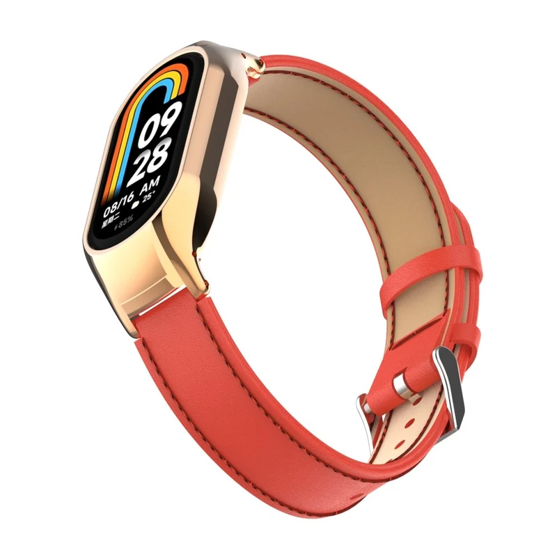 Großartig Xiaomi Smart Band 8 Metall und Kunstleder Hülle