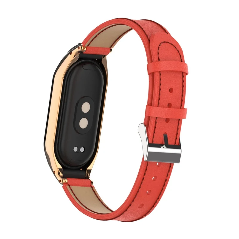 Großartig Xiaomi Smart Band 8 Metall und Kunstleder Hülle