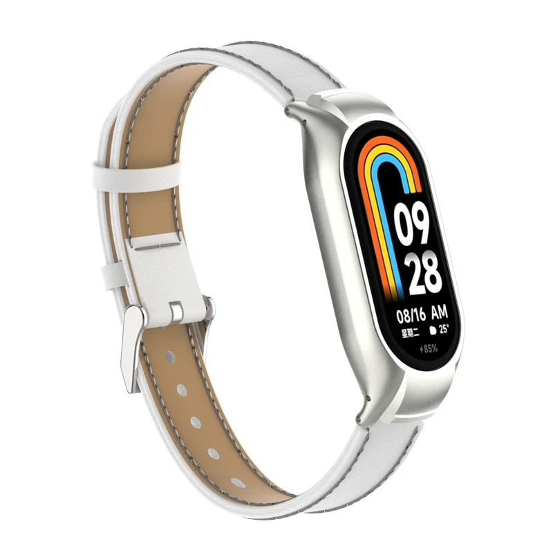Großartig Xiaomi Smart Band 8 Metall und Kunstleder Hülle