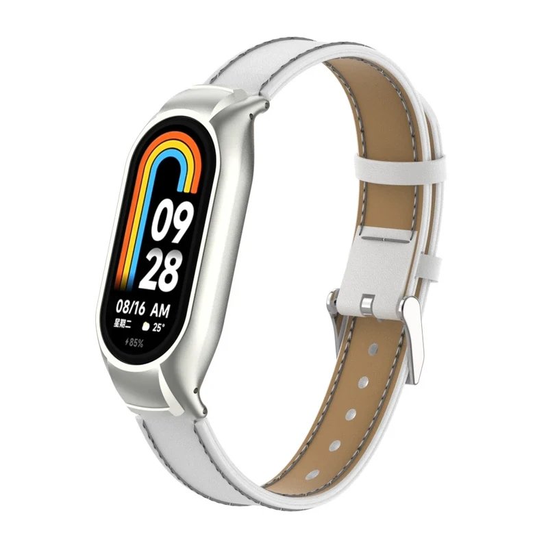 Großartig Xiaomi Smart Band 8 Metall und Kunstleder Hülle