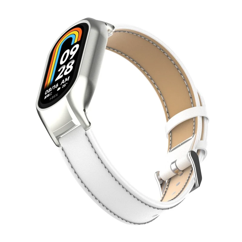 Großartig Xiaomi Smart Band 8 Metall und Kunstleder Hülle