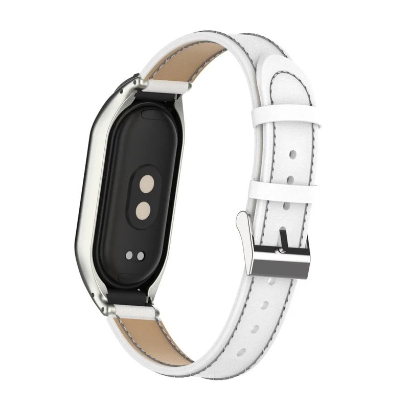 Großartig Xiaomi Smart Band 8 Metall und Kunstleder Hülle