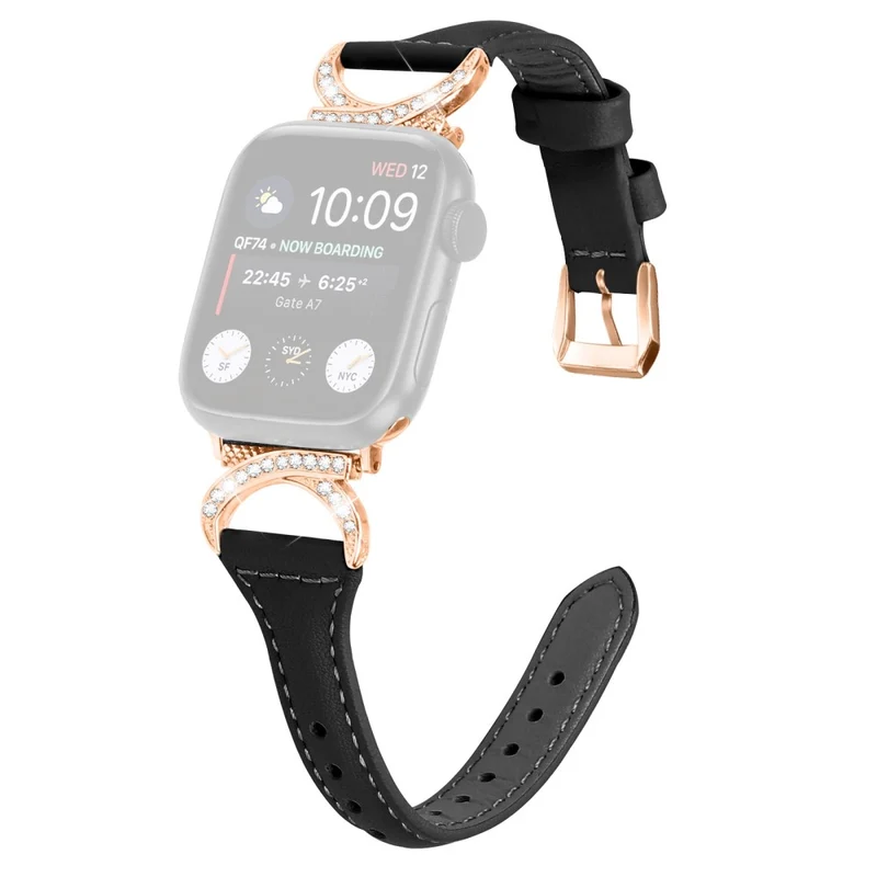 Apple Smartwatch Echtes Leder Und Strass Universell Armband