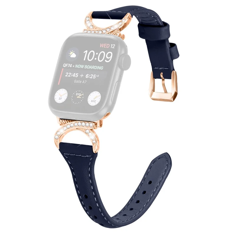 Apple Smartwatch Echtes Leder Und Strass Universell Armband