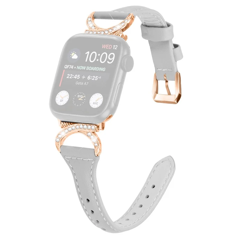 Apple Smartwatch Echtes Leder Und Strass Universell Armband