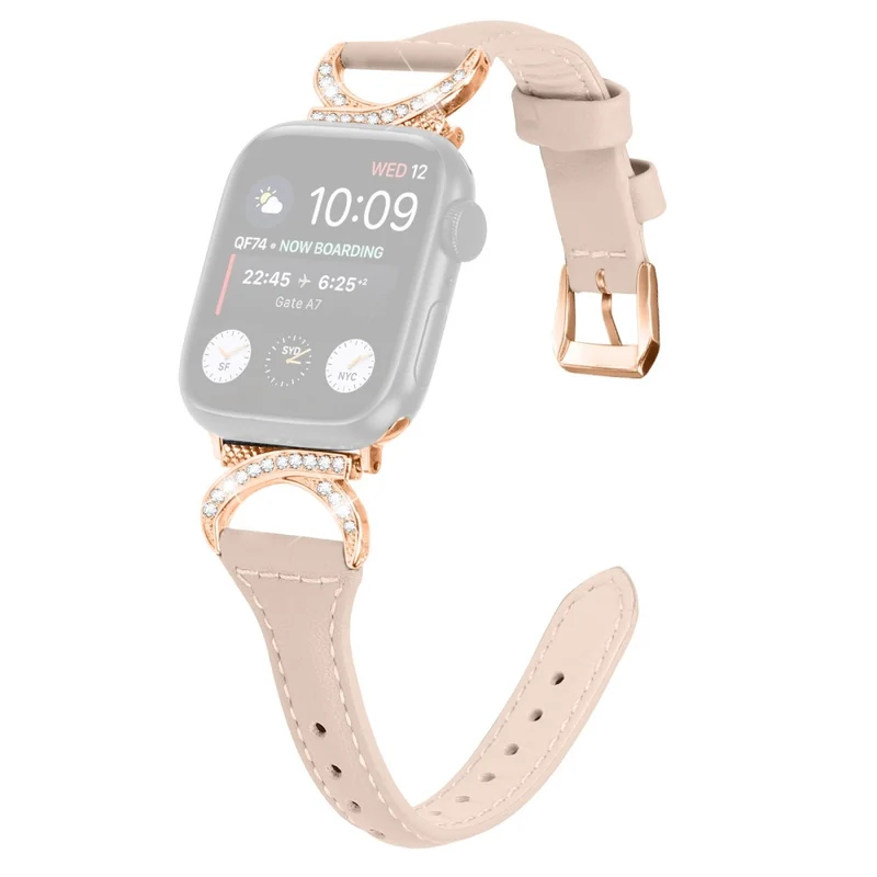 Apple Smartwatch Echtes Leder Und Strass Universell Armband