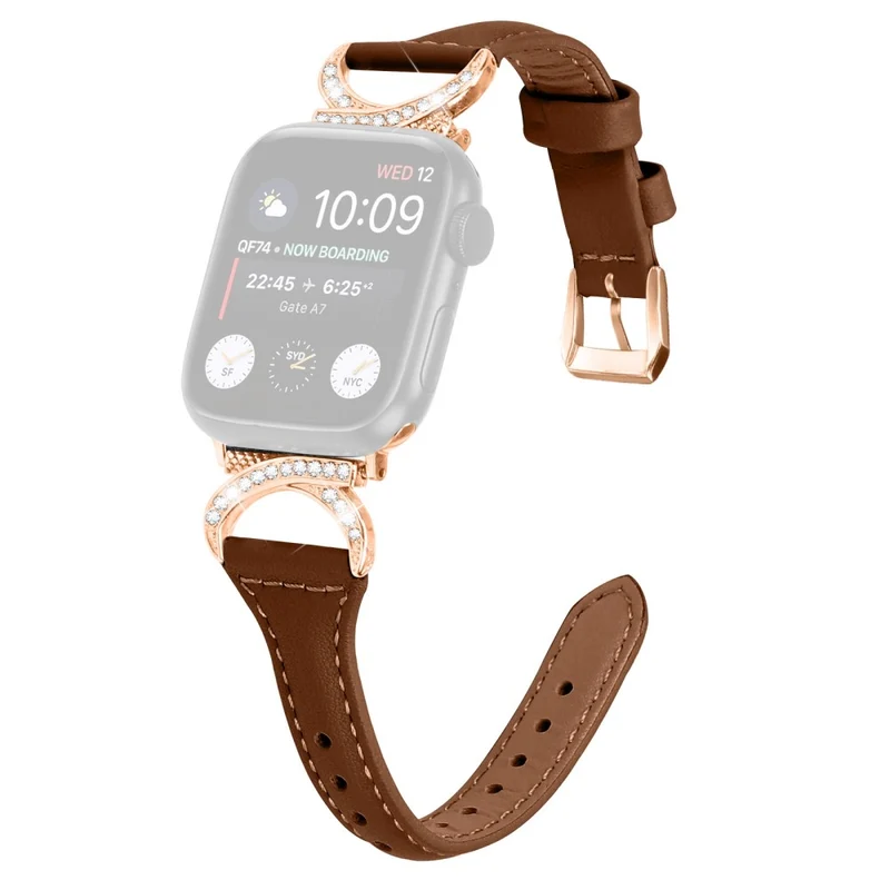 Apple Smartwatch Echtes Leder Und Strass Universell Armband