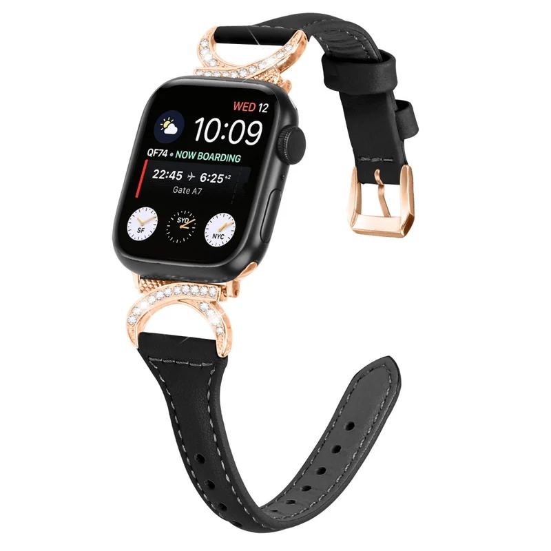 Apple Smartwatch Echtes Leder Und Strass Universell Armband