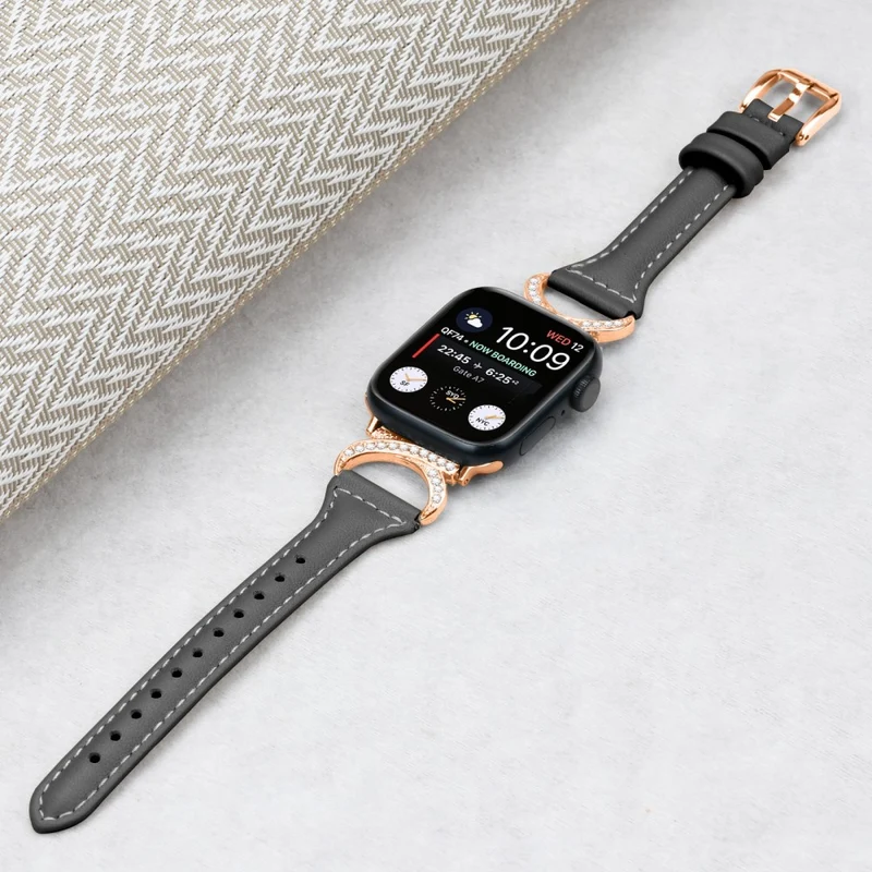 Apple Smartwatch Echtes Leder Und Strass Universell Armband