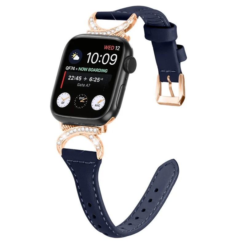 Apple Smartwatch Echtes Leder Und Strass Universell Armband