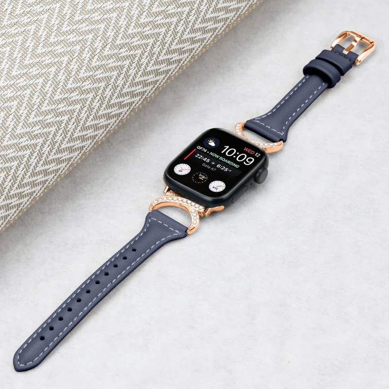 Apple Smartwatch Echtes Leder Und Strass Universell Armband