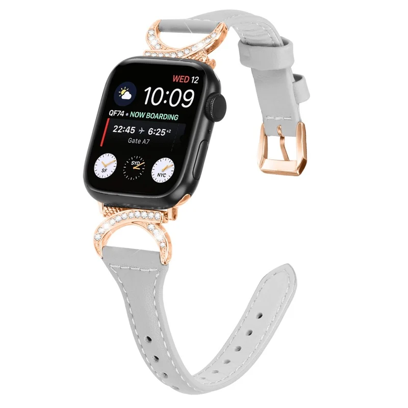 Apple Smartwatch Echtes Leder Und Strass Universell Armband