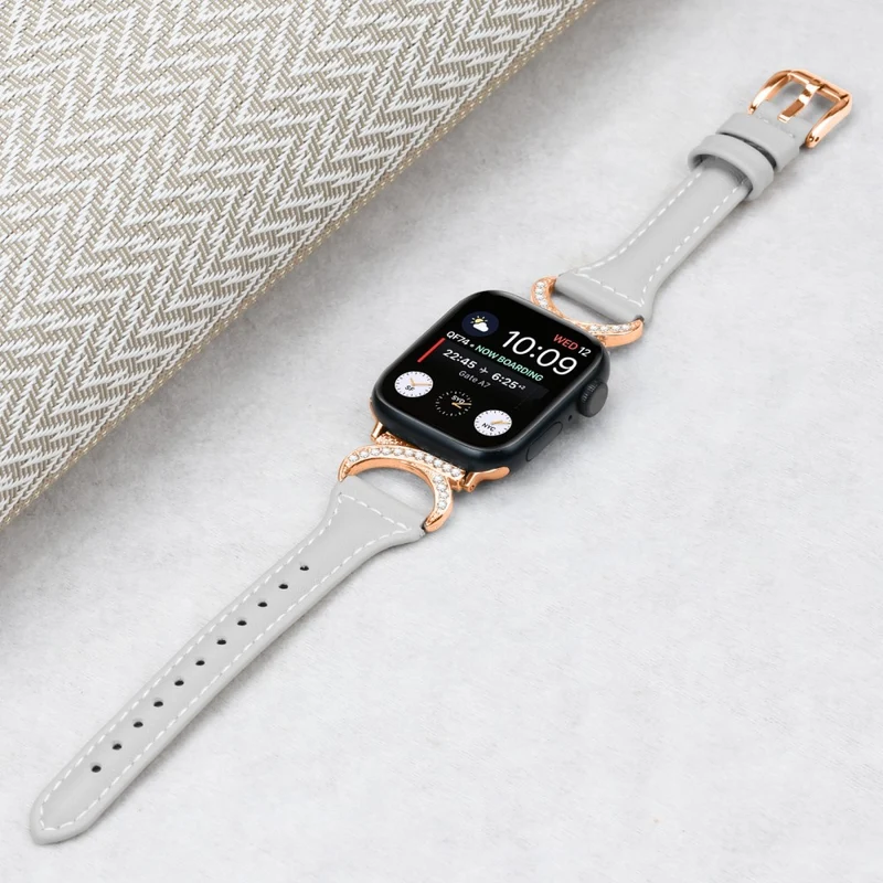 Apple Smartwatch Echtes Leder Und Strass Universell Armband