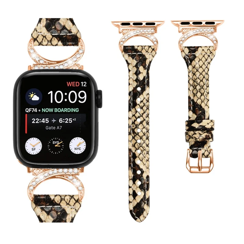 Apple Smartwatch Echtes Leder Und Strass Universell Armband