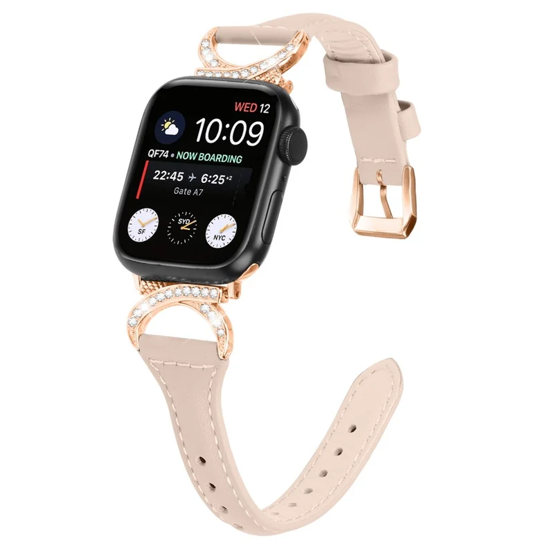 Apple Smartwatch Echtes Leder Und Strass Universell Armband