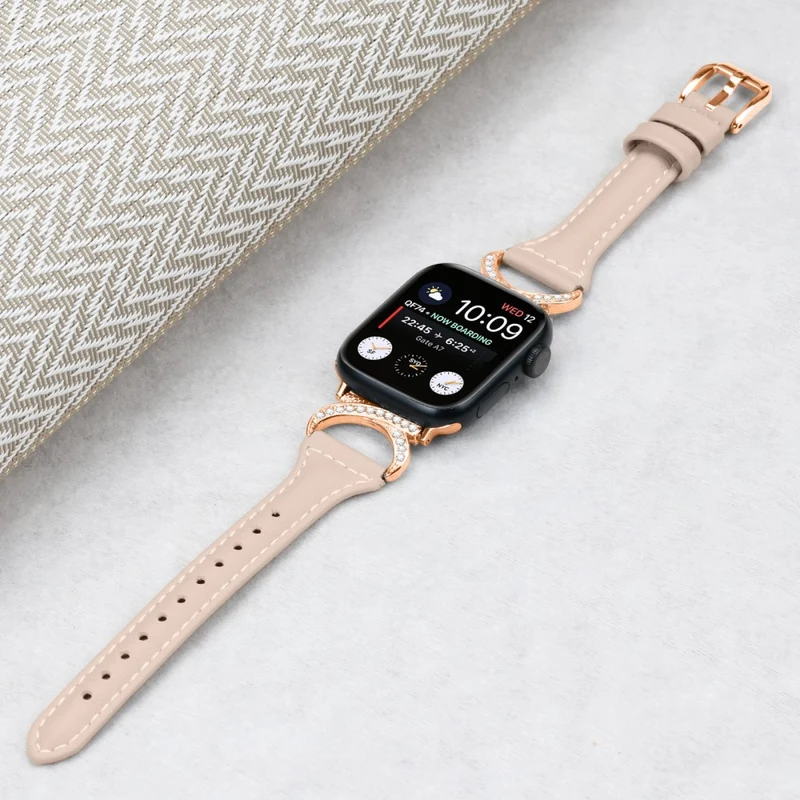 Apple Smartwatch Echtes Leder Und Strass Universell Armband