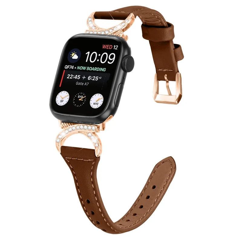 Apple Smartwatch Echtes Leder Und Strass Universell Armband