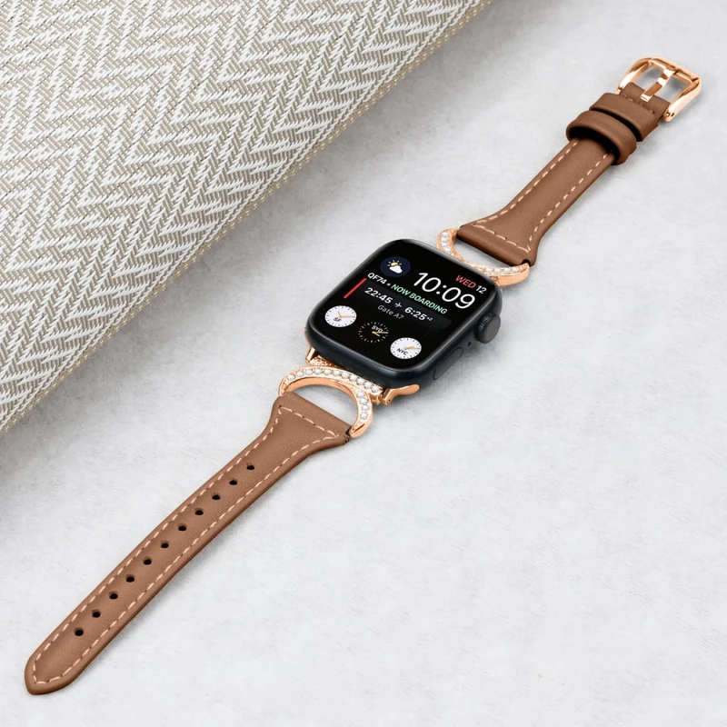 Apple Smartwatch Echtes Leder Und Strass Universell Armband