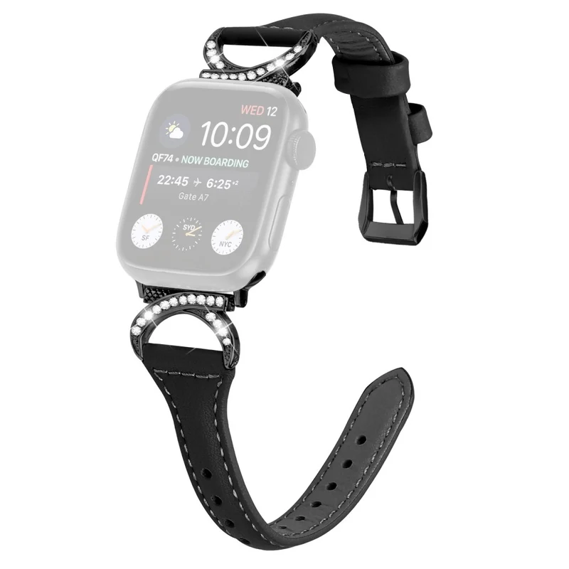 Apple Smartwatch Echtes Leder Und Strass Universell Armband