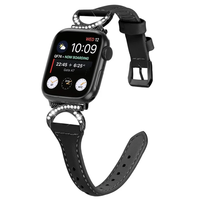 Apple Smartwatch Echtes Leder Und Strass Universell Armband