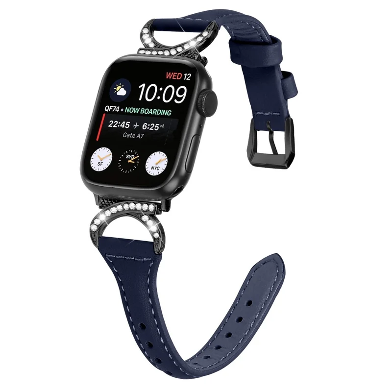 Apple Smartwatch Echtes Leder Und Strass Universell Armband
