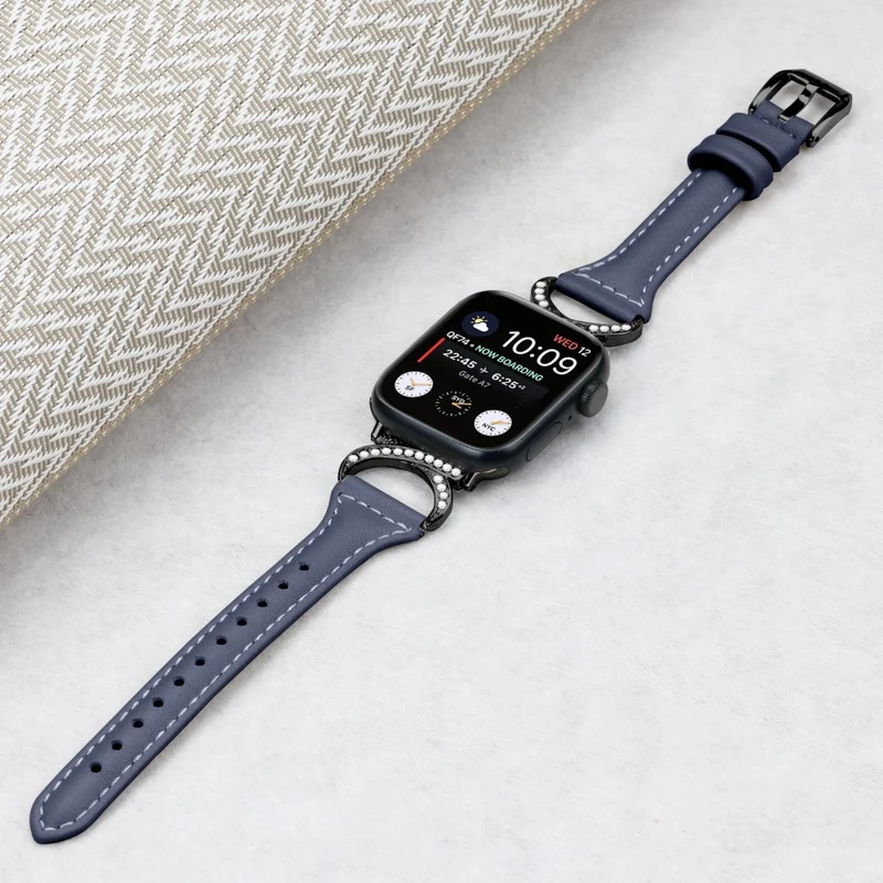 Apple Smartwatch Echtes Leder Und Strass Universell Armband