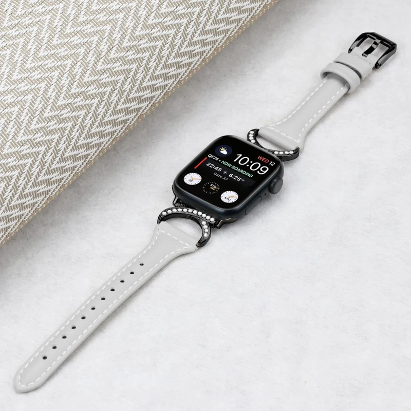 Apple Smartwatch Echtes Leder Und Strass Universell Armband