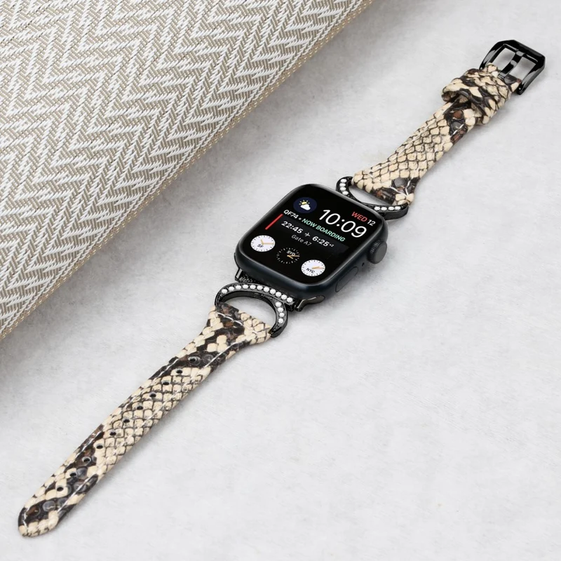 Apple Smartwatch Echtes Leder Und Strass Universell Armband