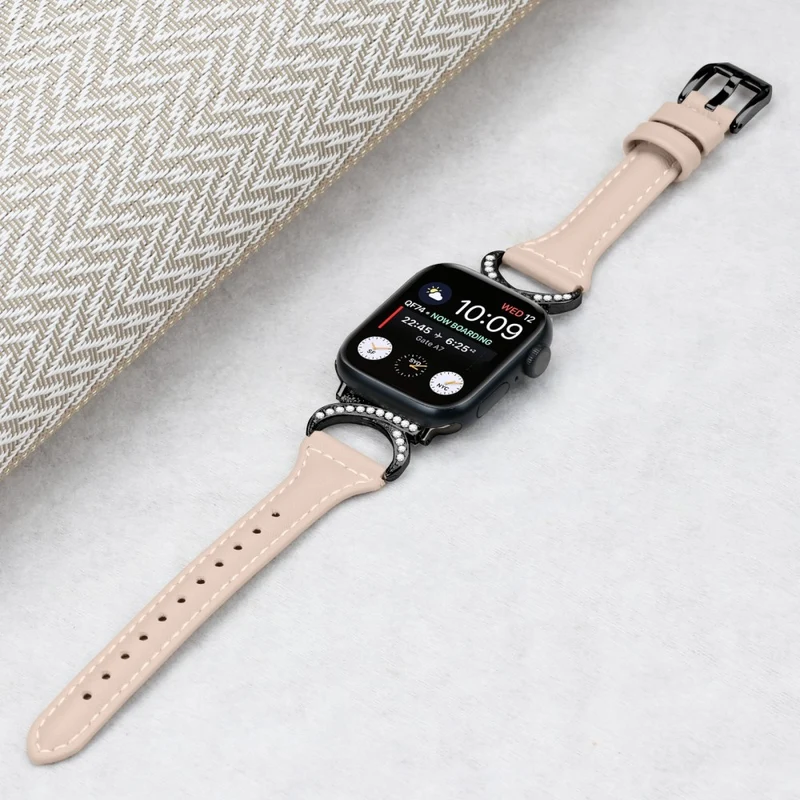 Apple Smartwatch Echtes Leder Und Strass Universell Armband