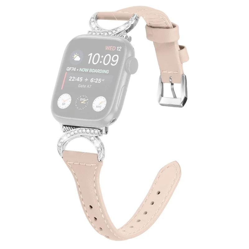 Apple Smartwatch Echtes Leder Und Strass Universell Armband