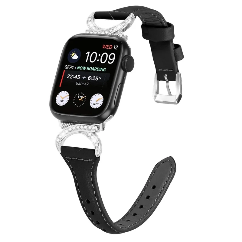 Apple Smartwatch Echtes Leder Und Strass Universell Armband