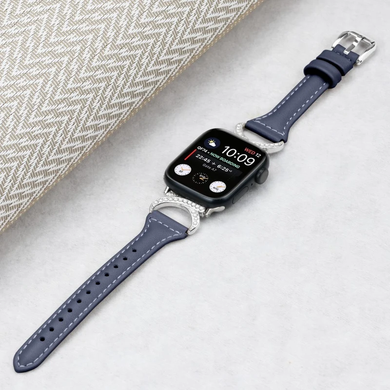Apple Smartwatch Echtes Leder Und Strass Universell Armband