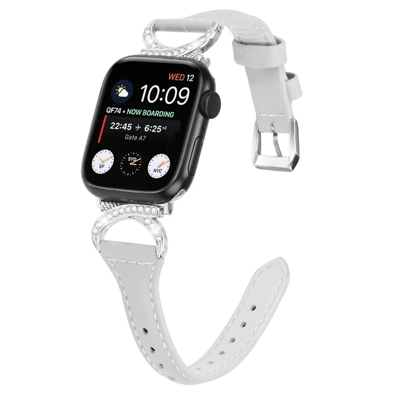Apple Smartwatch Echtes Leder Und Strass Universell Armband