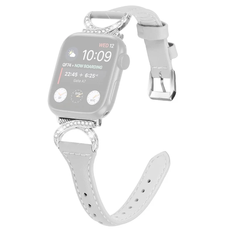 Apple Smartwatch Echtes Leder Und Strass Universell Armband