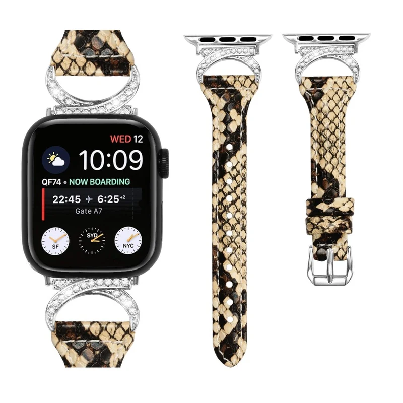 Apple Smartwatch Echtes Leder Und Strass Universell Armband