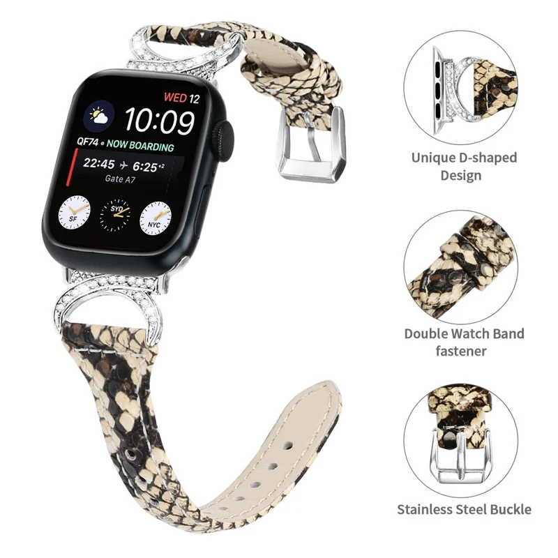 Apple Smartwatch Echtes Leder Und Strass Universell Armband