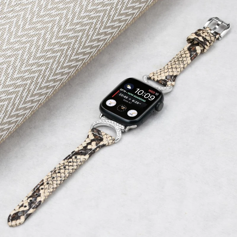 Apple Smartwatch Echtes Leder Und Strass Universell Armband