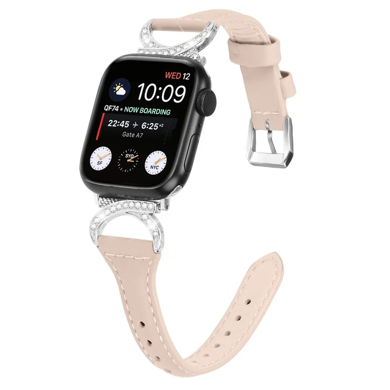 Apple Smartwatch Echtes Leder Und Strass Universell Armband
