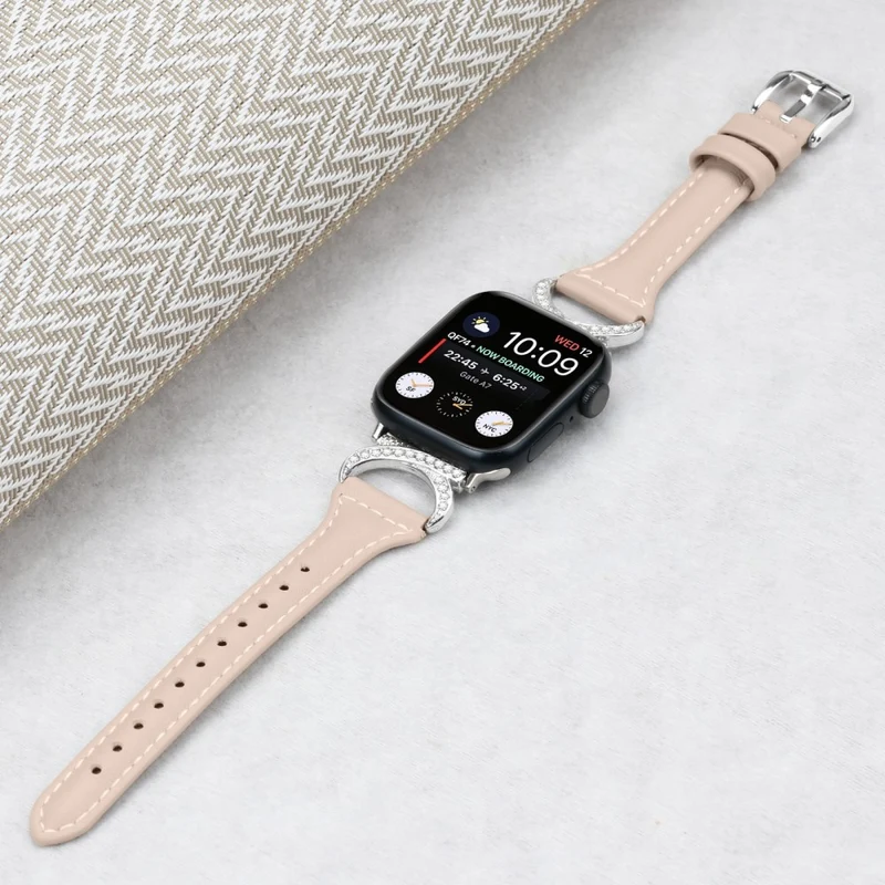 Apple Smartwatch Echtes Leder Und Strass Universell Armband
