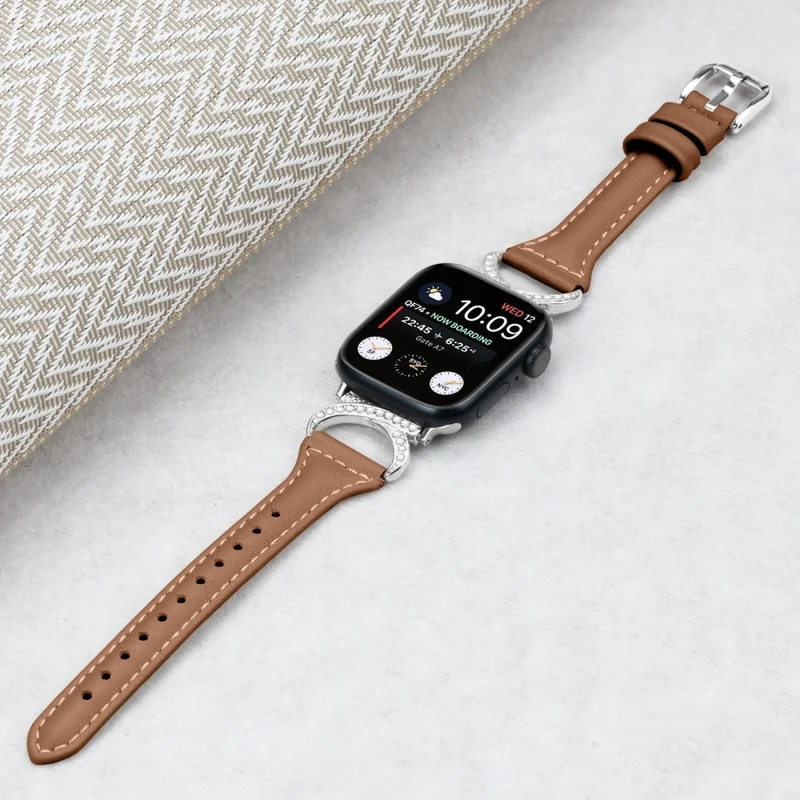 Apple Smartwatch Echtes Leder Und Strass Universell Armband
